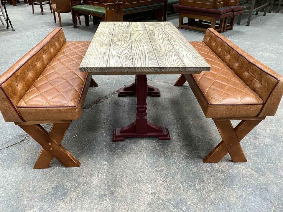 6 Seater Rustic Dining Table And Chairs, Bench Chair Dining Furniture